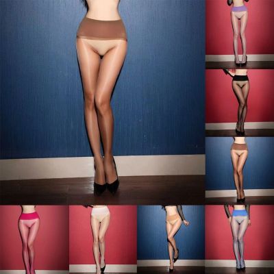 High Waisted Women's Pantyhose Seamless Oily Stockings Tights with Deep Crotch